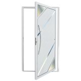 Porta De Alumínio Pivotante Lambril 210x120cm Com Puxador Oasis Super Brimak Branco