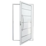 Porta de Alumínio Pivotante Lambri 210x120cm com Puxador Premium Super Brimak Branco