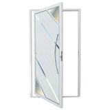 Porta De Alumínio Pivotante Lambril 210x120cm Com Puxador Oasis Super Brimak Branco