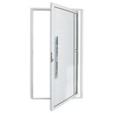 Porta De Alumínio Pivotante Lambril 210x120cm Com Puxador Visione Super Brimak Branco