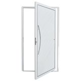 Porta de Alumínio Lambri 210x120cm com Puxador Savana Super Brimak Branco