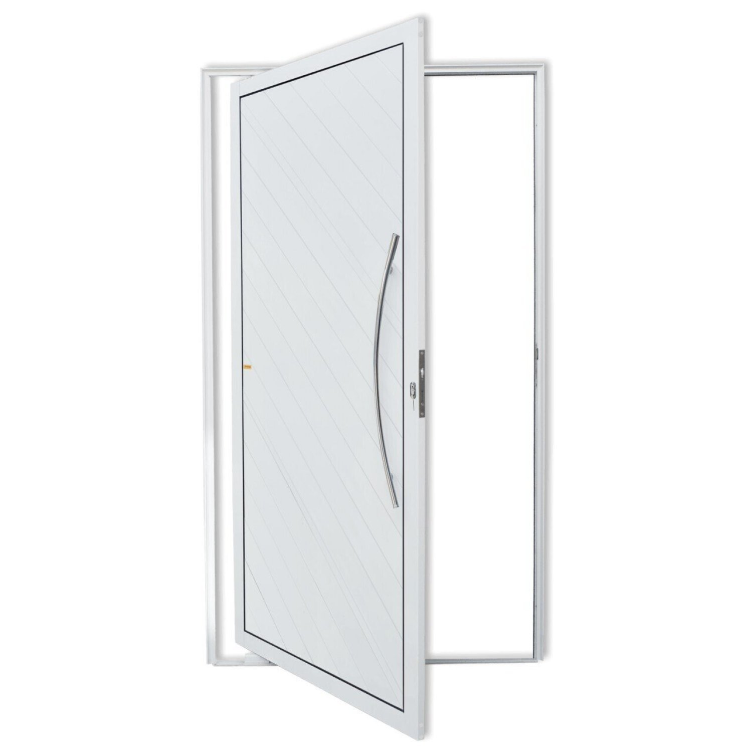 Porta De Alumínio Lambri 210x120cm Com Puxador Savana Super Brimak Branco