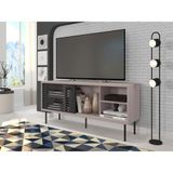 Rack para TV até 55 Polegadas Industrial 136cm em BP Porta Ripada Multiverso CabeCasa MadeiraMadeira Cacao/Preto