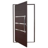 Porta de Alumínio Pivotante Lambril 210x120cm com Puxador Corten Super Evolution Brimak Corten