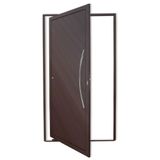 Porta de Alumínio Pivotante Lambril 210x120cm com Puxador Super Corten Savana Brimak Corten