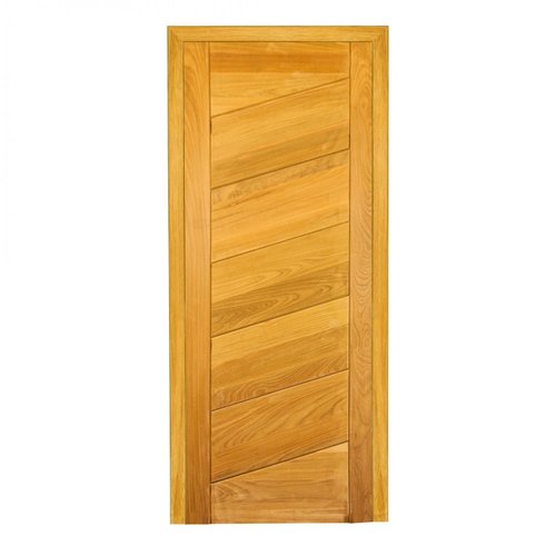 Folha de Porta Madeira Maciça 210x80cm com 7 Réguas Espessura 3,3cm Envernizada Jomadi Verniz Natural