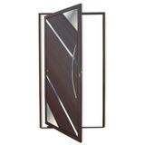 Porta de Alumínio Pivotante Lambril 210x120cm com Puxador Corten Super Oasis Brimak Corten