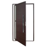 Porta de Alumínio Pivotante Lambril 210x120cm com Puxador Corten Super Visione Brimak Corten