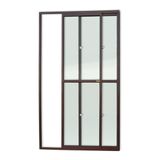 Porta de Alumínio Balcão 210x120cm 2 Folhas com Vidro Liso Corten Super Brimak Corten