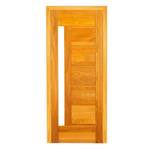 Folha de Porta Madeira Maciça 210x70cm com 7 Réguas Espessura 3,3cm Envernizada Jomadi Verniz Natural