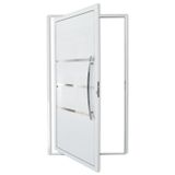 Porta De Alumínio Pivotante Lambri 210x120cm Com Puxador Evolution Super Brimak Branco