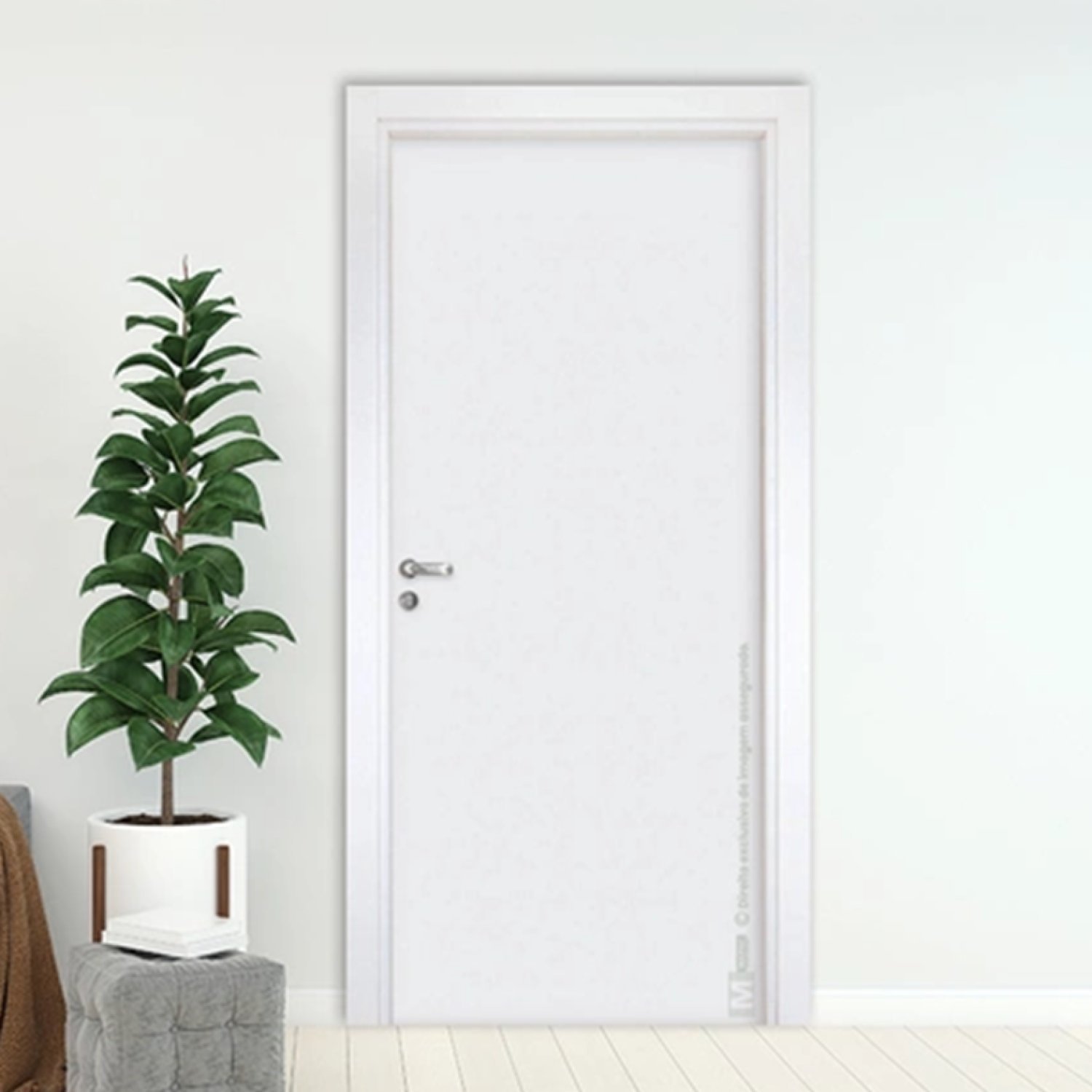 Folha De Porta Em Madeira Tauari Lisa 210x62cm Mapaf Branco