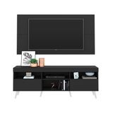 Rack Retrô Com Painel Para Tv Até 65&quot; Fg3133 Preto Branco