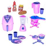 Brinquedo Menina Cozinha Infantil Comidinhas Air Fryer 24pç