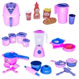 Kit Brinquedo Cozinha Infantil Comidinhas Air Fryer 26 Peças