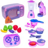 Menina Cozinha Infantil Eletro Jogo Panela Microondas 22pç