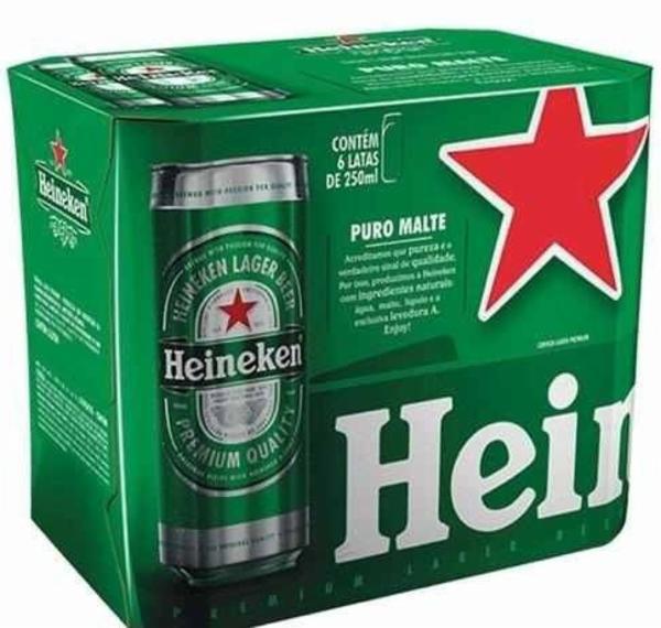 Cerveja Heineken Lata 250ml - Pack Com 6 Latas