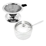 Kit Coador De Café Pour Over 101 + Açucareiro Em Aço Inox