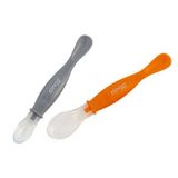 Colher Silicone Ponta Dupla Colors Laranja 2 Un - Clingo