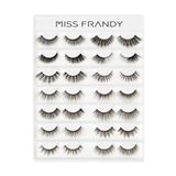 Kit Limitado Cílios Postiços 5d 14 Pares Dourado Miss Frandy