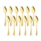 Kit Com 12 Colheres De Chá Elite Glamour Dourado Gourmet Mix