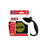 Guia Retrátil Kong Reflect Preto E Amarelo Médio Para Cães