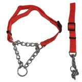 Coleira Guia Ajustavel 2.5cm Elo Torcido Enforcador Corrente Cachorro Caes Pet Grande Porte Adestramento Treinamento Resistente