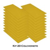 Kit 20 Colchonete Slim 95x59cm Solteiro P/ Ginástica Amarelo