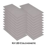 Kit 20 Colchonete Slim 95x59cm Solteiro Sintético Cinza