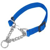 Coleira Nylon Caes Cachorro 2.0 Cm Ajustavel Corrente Semi Enforcadora Elo Torcido Pet Treinamento Passeio Adestramento Rua