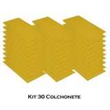 Kit 30 Colchonete Slim 95x59cm Solteiro Sintético Amarelo