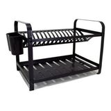 Escorredor De Louça Inox 16 Pratos Inox Preto - Preto