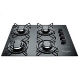 Cooktop Gourmet 4 Bocas Mesa Em Vidro Esmaltec Preto Bivolt