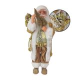 Boneco Papai Noel 45cm Natal Dourado Arvore Natalino Decoraç