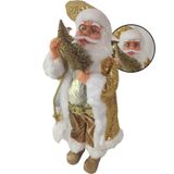 Boneco Papai Noel Dourado 45cm Natal Arvore