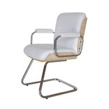 Cadeira Eames Diretor Base Fixa Linha Capa em Madeira Branco