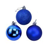 Kit 30 Bolas Natal Azul Escuro 3cm Enfeite Pendente Árvore