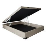 Base Cama Box Baú Casal Suede Bege RC Sono Leve 42x138x188