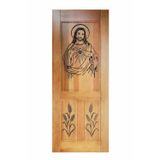 Folha De Porta Madeira Maciça Entalhada Cristo 90x210x3,5cm Cedro Rosa Madeira