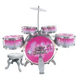 Bateria Musical Infantil Rock Party Pedal E Baquetas Dm Toys