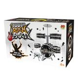 Bateria Infantil Rock Party Preta Com Banquinho