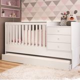 Cama Auxiliar Com Rodízios Completa Móveis Branco