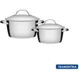 Jogo De Panelas Tramontina Aço Inox Para Cozinha Gourmet 2pç