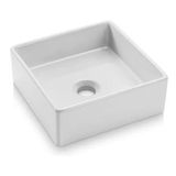 Cuba De Banheiro Quadrada Apoio Porcelana 30x30cm Branca