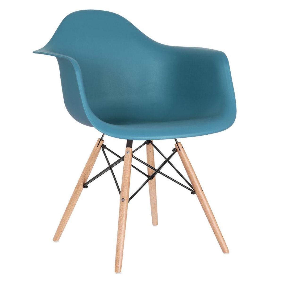 Conjunto 2 x cadeiras Eames DAW com braços + 6 cadeiras Eiffel DSW - Turquesa