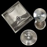 Cuba De Inox 35x35 Sobrepor Embutir Na Pia C/ Lixeira 5l