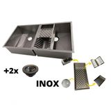 Cuba Dupla C/ Calha Gourmet Organizador Canal Equipado Inox
