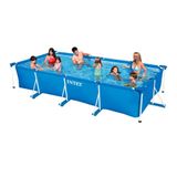 Piscina Estrutural Retangular 7.127 Litros Com Capa Pvc Armação Intex