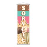 Banner Sorvete Tradicional Sorveteria Casquinha 100x30cm