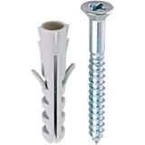 Bucha De Fixação 8mm Com Parafuso Com 40 Peças Cinza